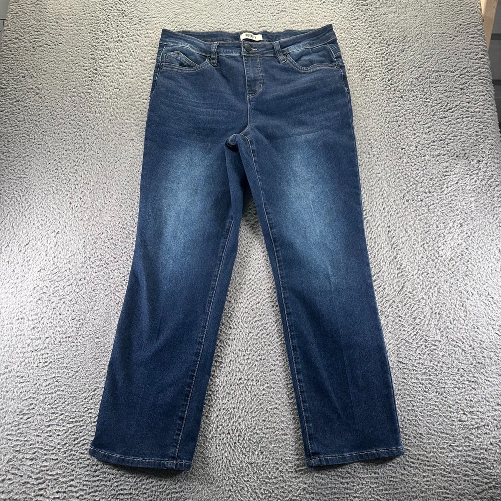 YMI Royalty For Me Jeans Womens‎ 35x30 Blue Denim Straight Curvy Faded Stretch